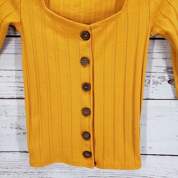 Free People Women's Central Park Gold Yellow Top Cardigan Size XS - Picture 6 of 12